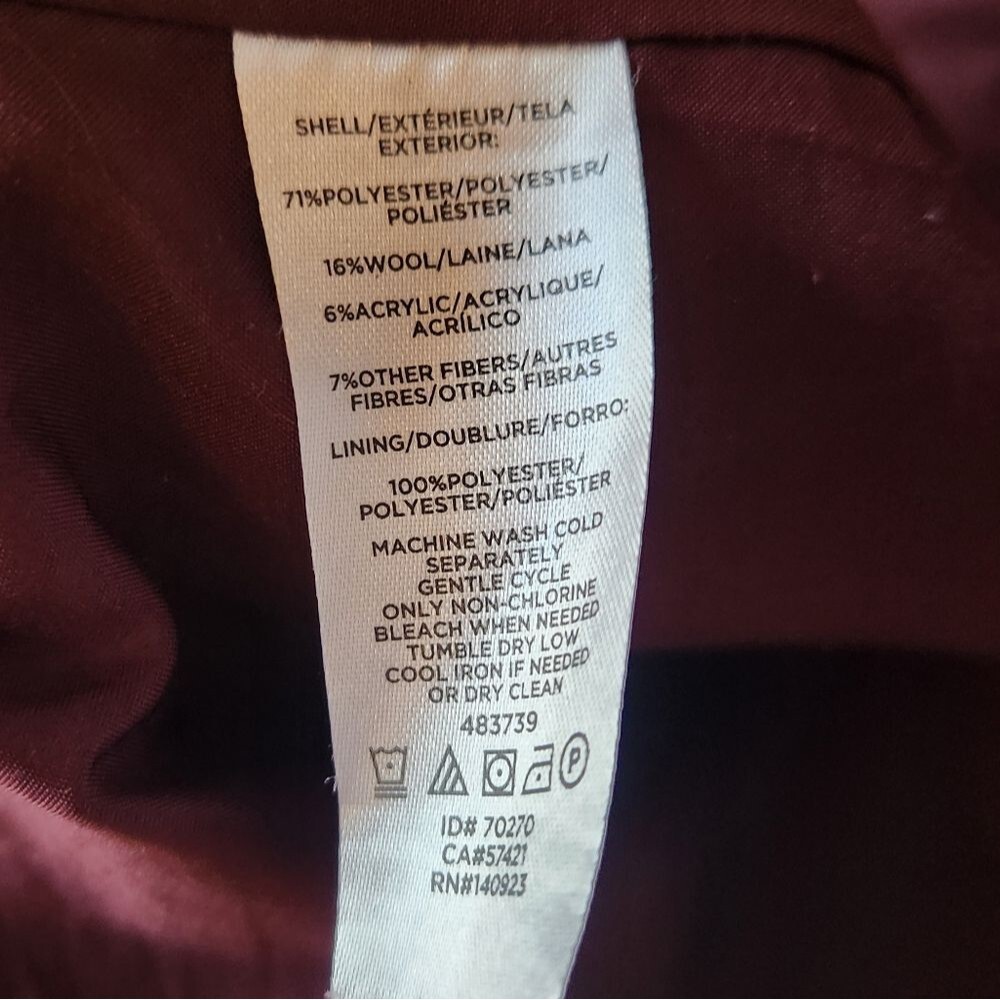 Loft Zip Burgundy Peacoat M - Picture 8 of 10